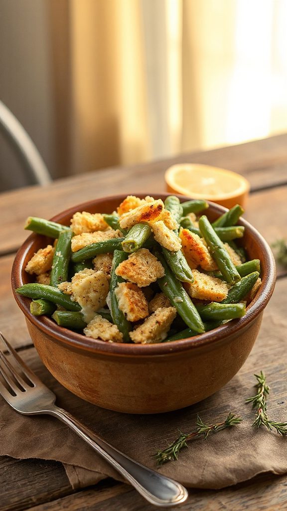 creamy plant based green beans