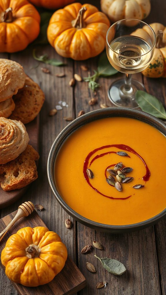 creamy pumpkin black garlic soup