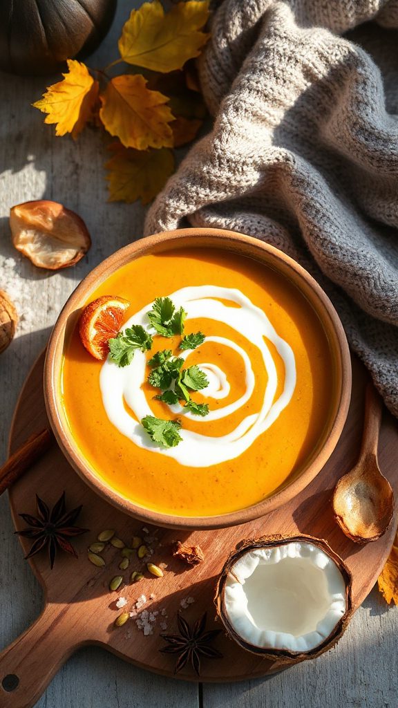 creamy pumpkin coconut soup