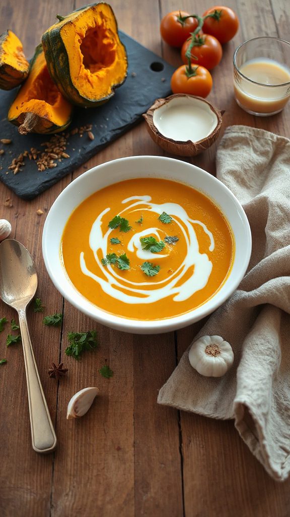 creamy pumpkin coconut soup