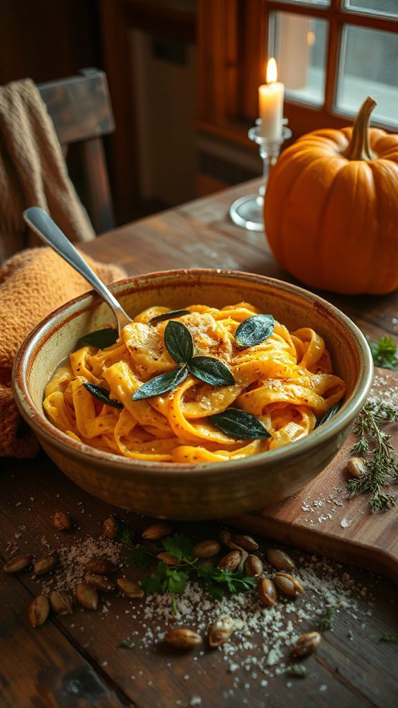 creamy pumpkin pasta dish