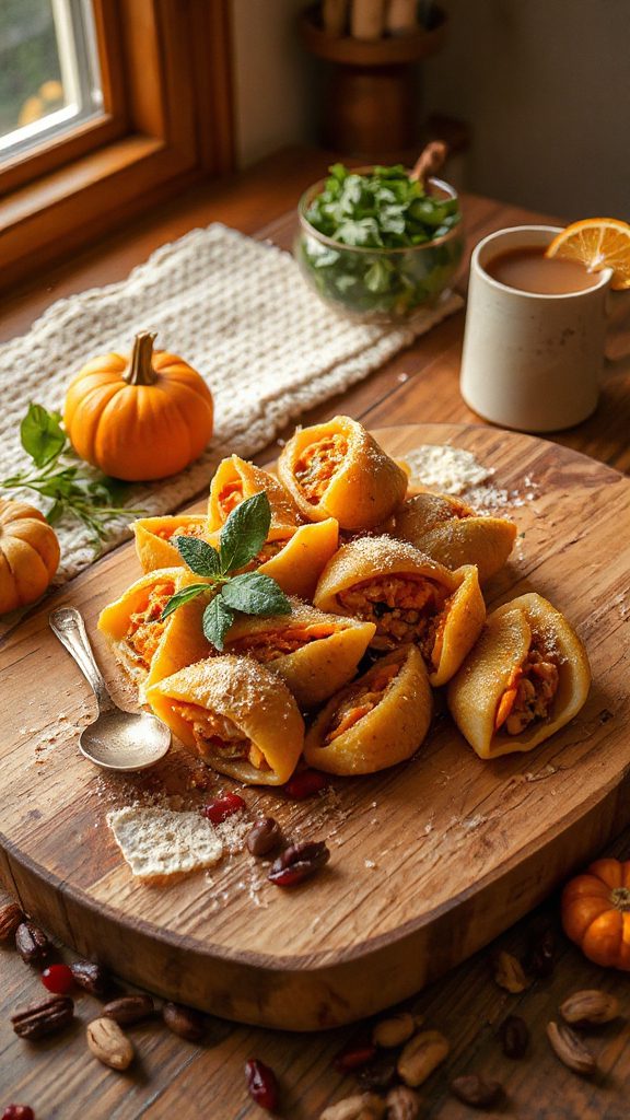 creamy pumpkin ricotta shells