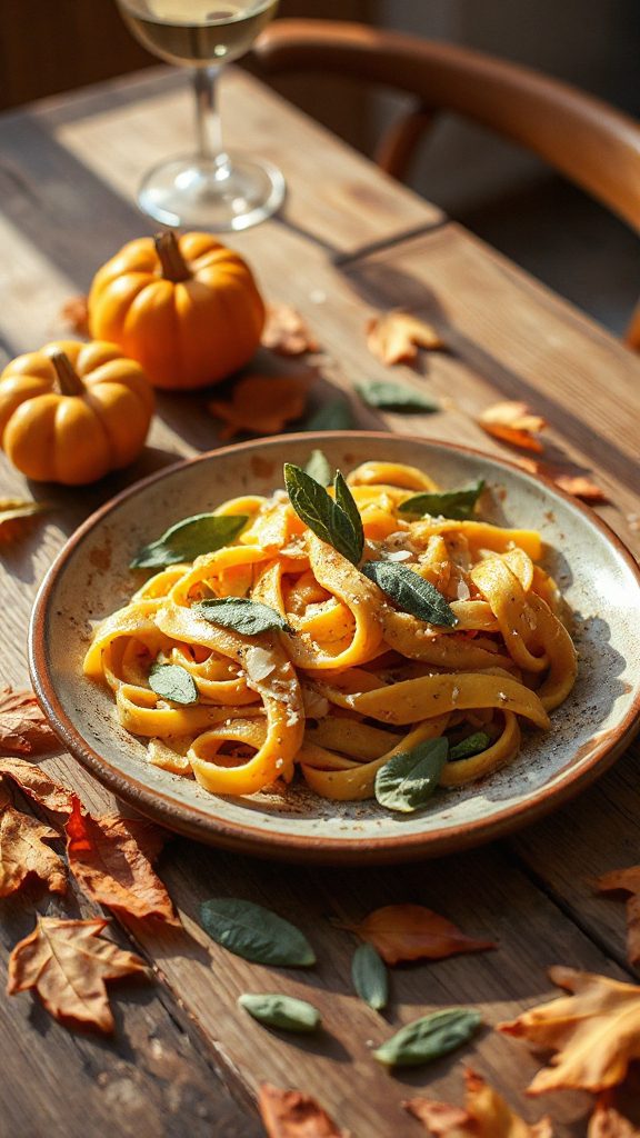 creamy pumpkin sage fettuccine creamy pumpkin sage fettuccine