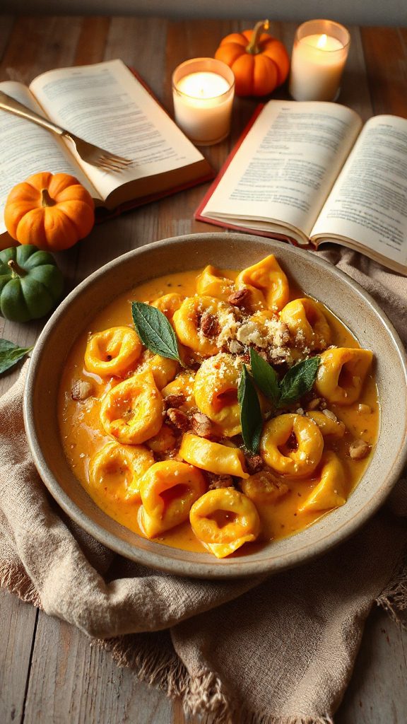 creamy pumpkin tortellini bake