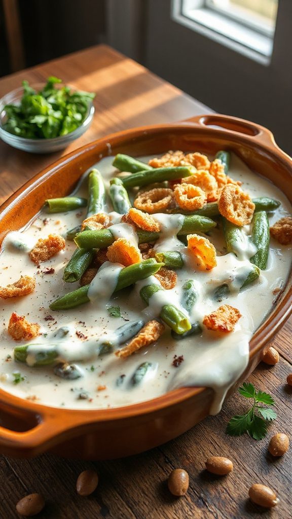 creamy ranch green bean casserole