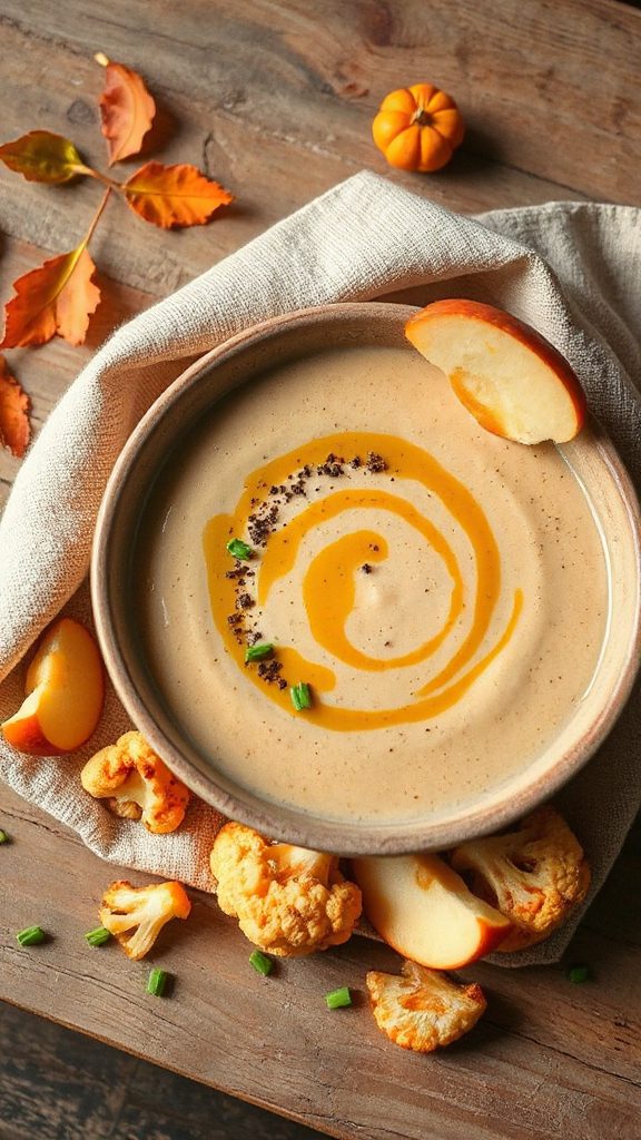 creamy roasted cauliflower soup