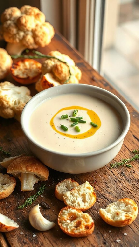 creamy roasted cauliflower soup