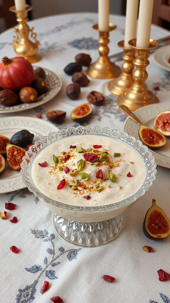 creamy rose water pudding