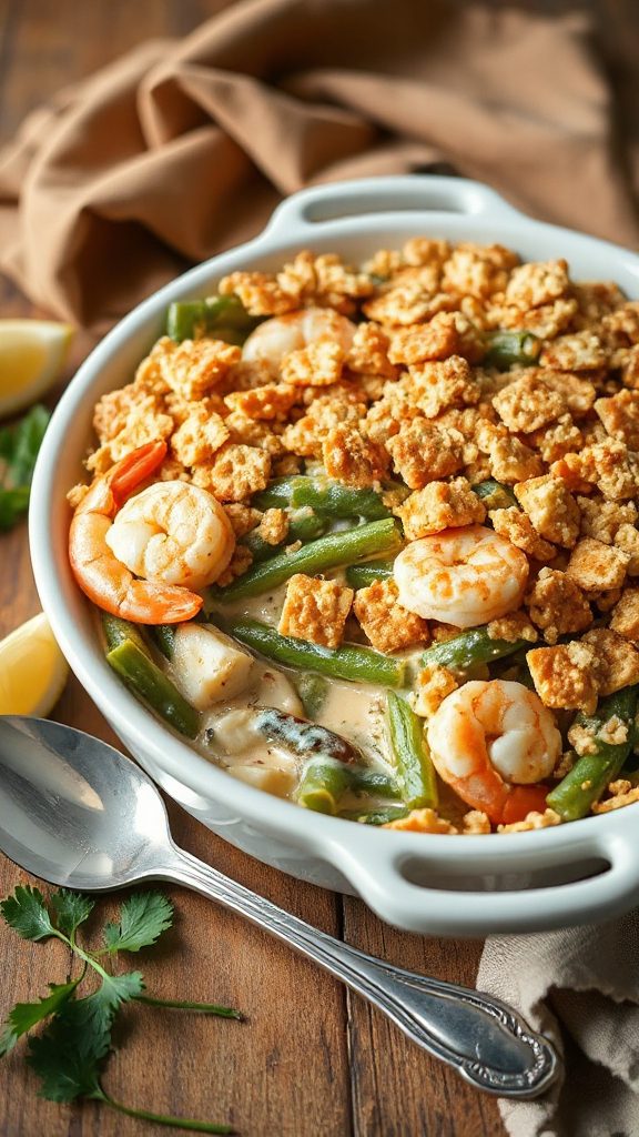 creamy seafood green bean casserole creamy seafood green bean casserole