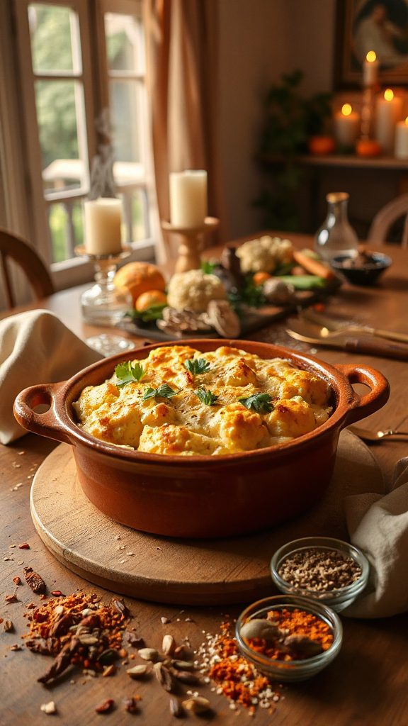 creamy spiced cauliflower casserole creamy spiced cauliflower casserole