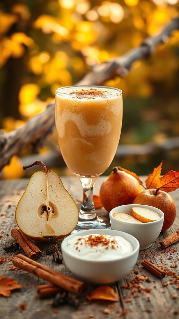 creamy spiced pear smoothie