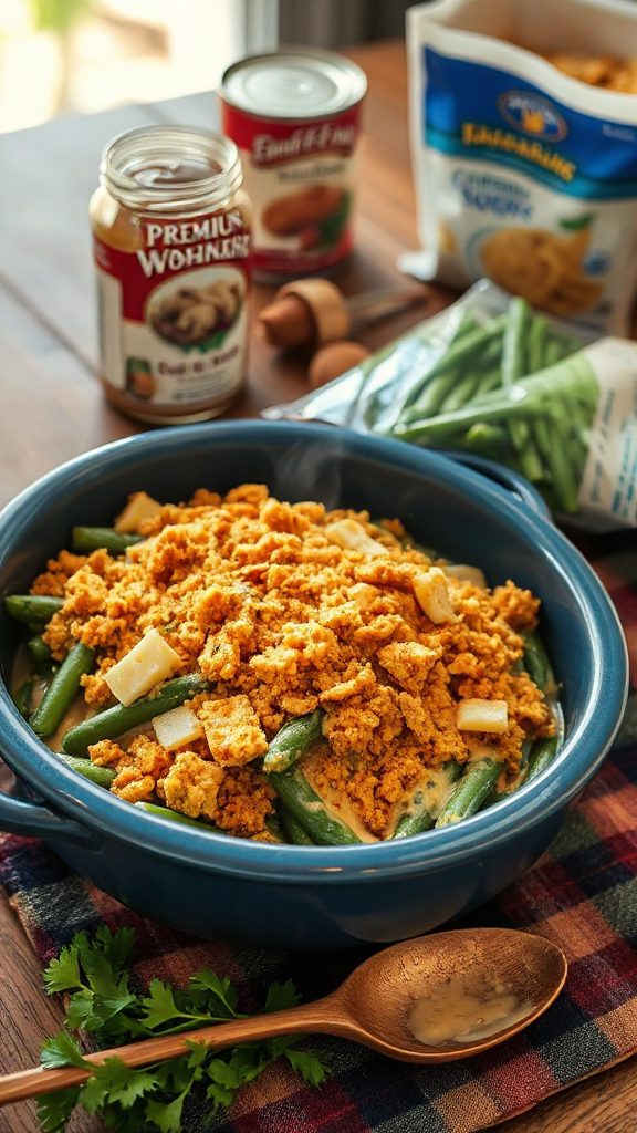 creamy spinach green bean casserole