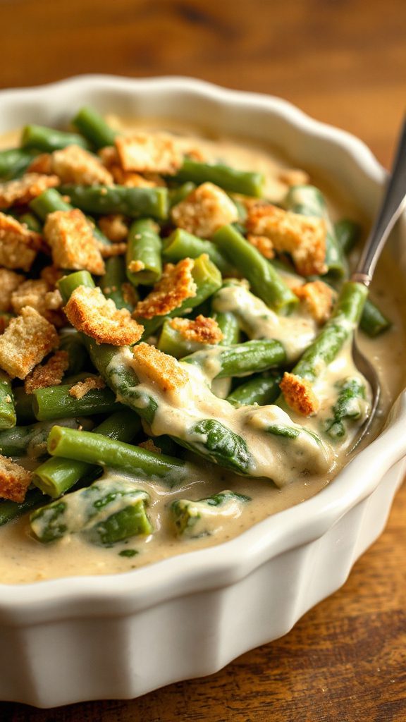 creamy spinach green bean casserole