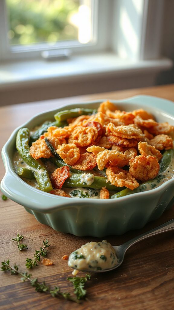 creamy spinach green beans bake