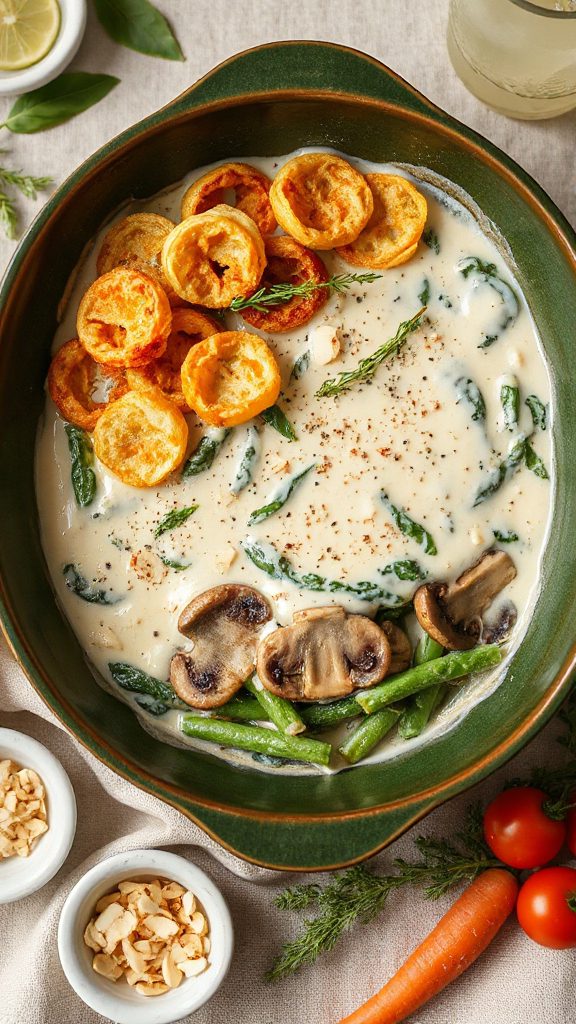 creamy spinach mushroom casserole