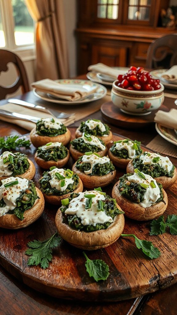 creamy spinach stuffed mushrooms