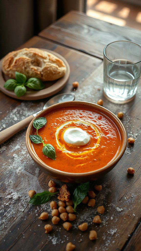 creamy tomato chickpea soup
