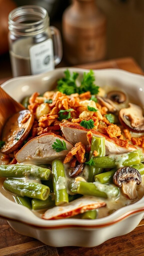 creamy turkey green bean casserole