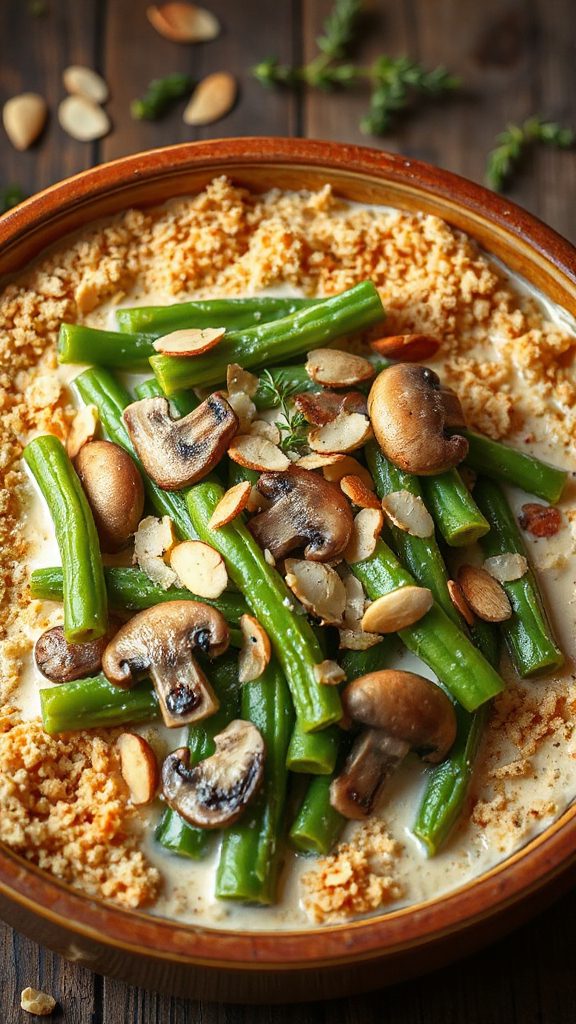 creamy vegan green bean casserole