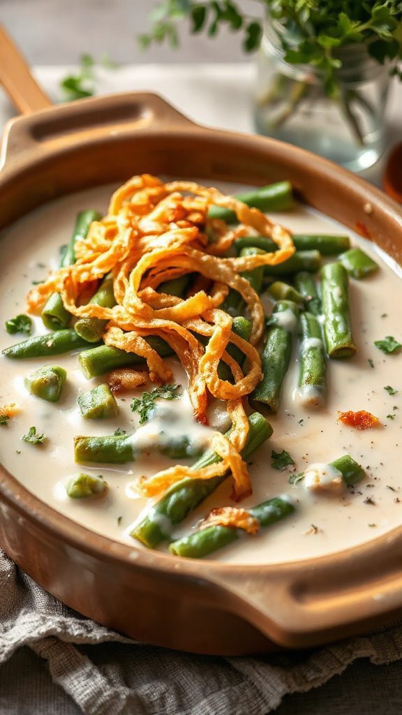 creamy vegan green bean casserole