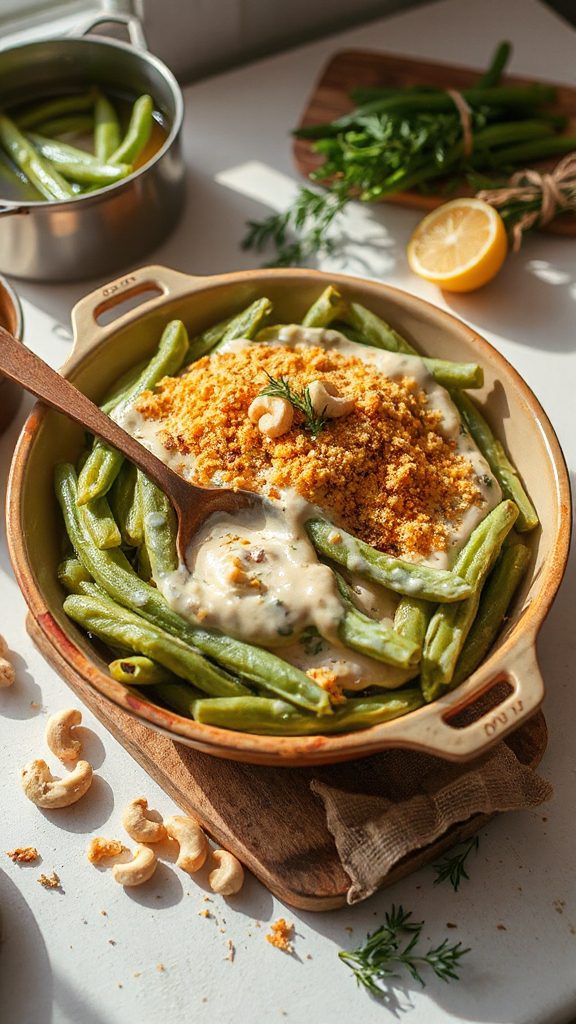 creamy vegan green beans creamy vegan green beans