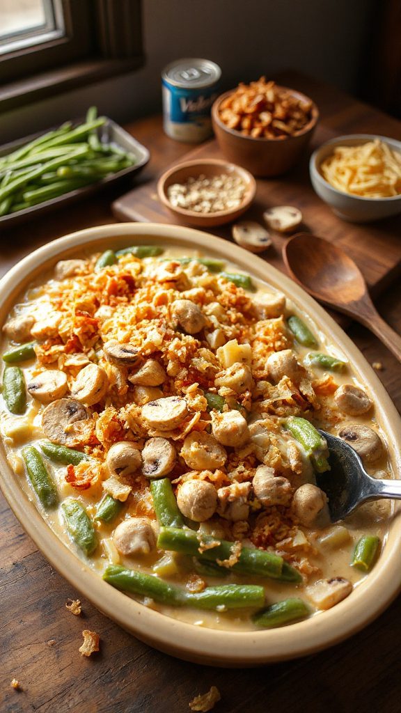 creamy velveeta green bean casserole