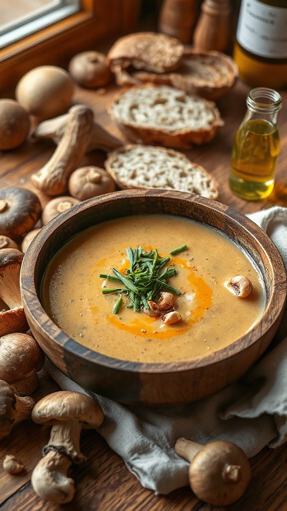 creamy wild mushroom bisque