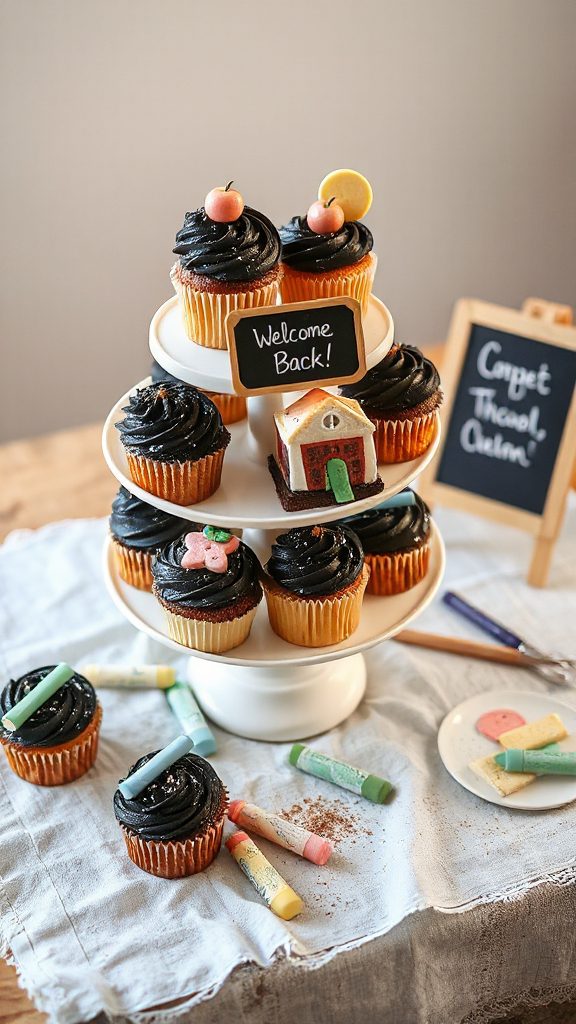 creative chalkboard themed cupcakes