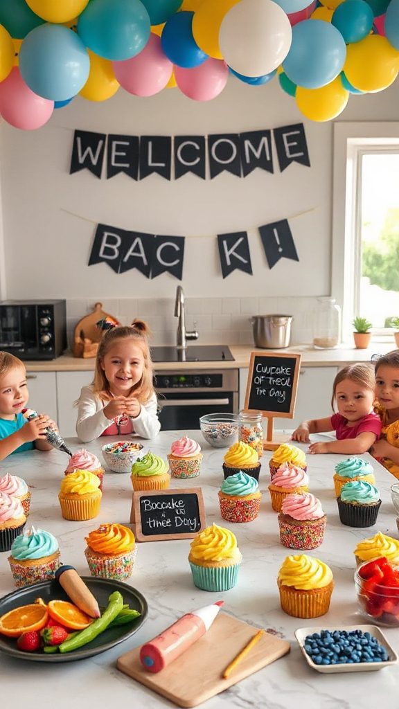 creative cupcake decorating station