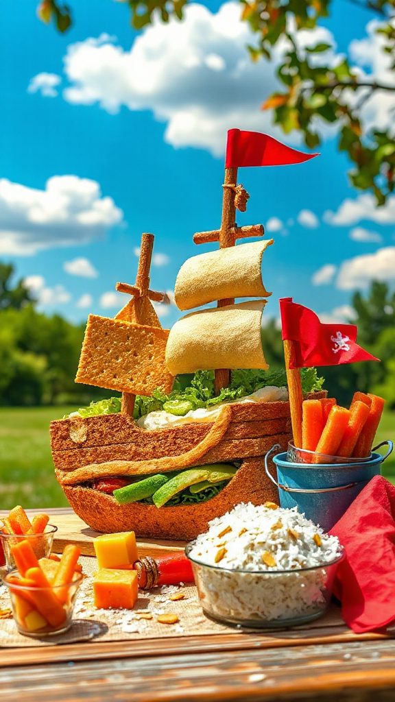 creative pirate ship sandwiches