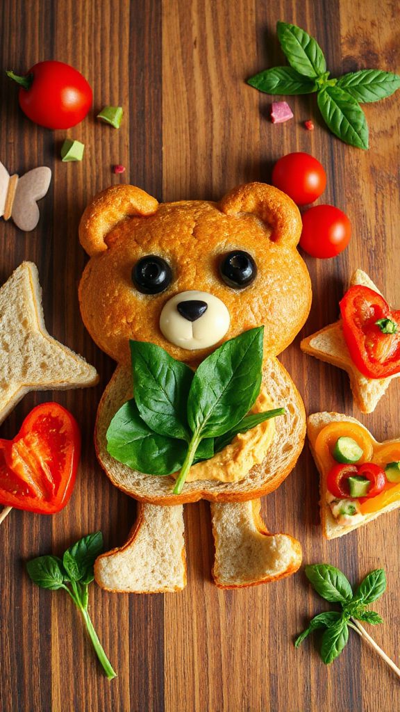 creative sandwich shapes for kids