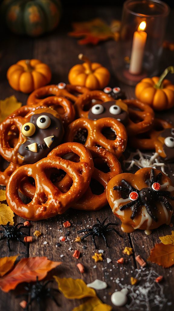 creepy caramel pretzel treats creepy caramel pretzel treats