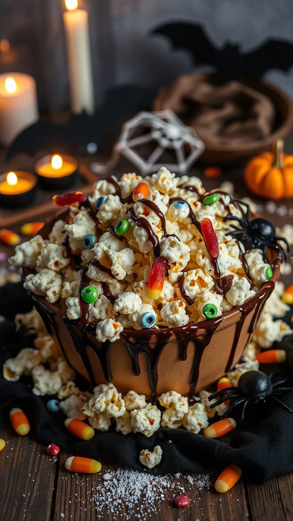 creepy chocolate popcorn treat creepy chocolate popcorn treat