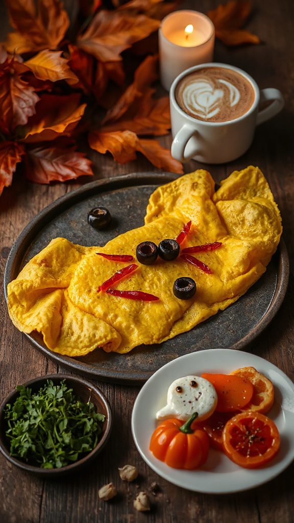 creepy halloween crab omelet