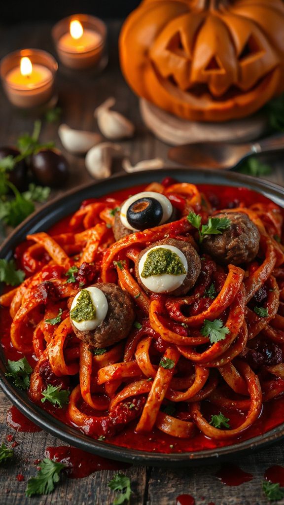 creepy halloween eyeball pasta
