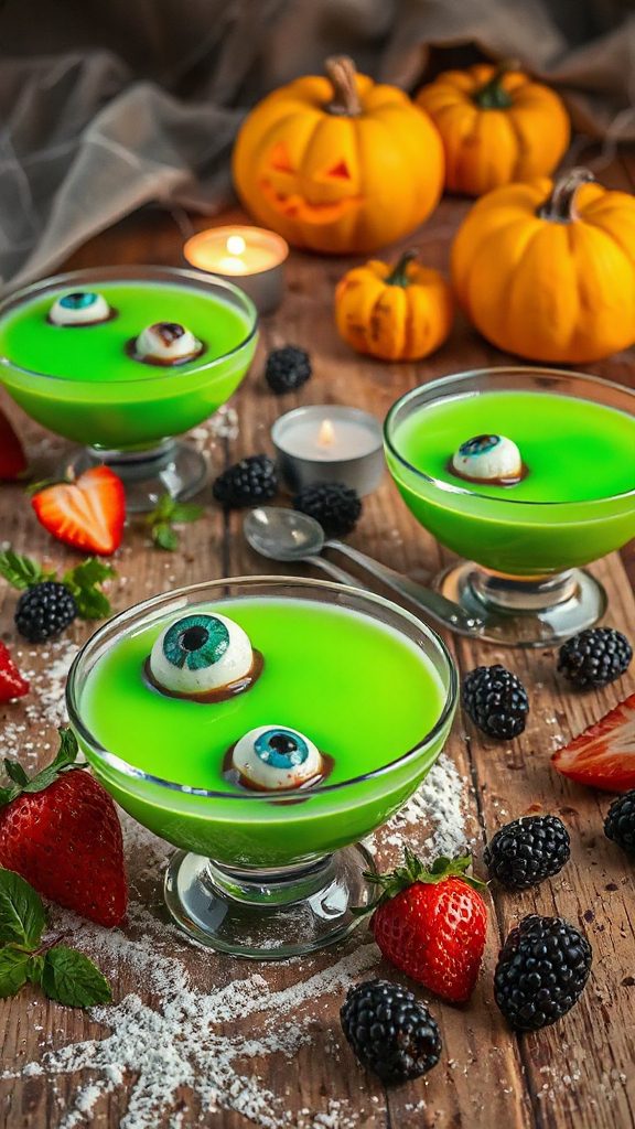creepy halloween fruit pudding