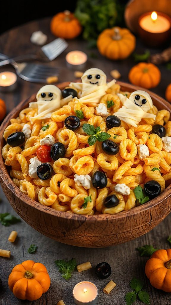 creepy halloween macaroni salad