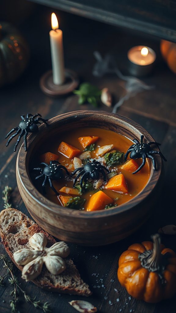 creepy halloween spider chowder