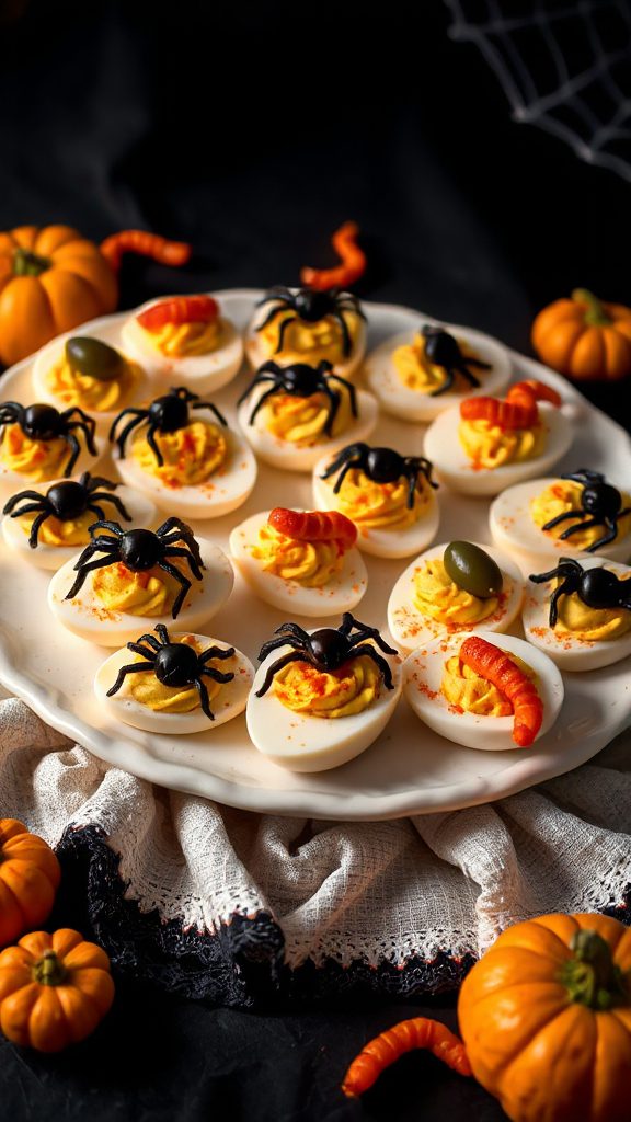 creepy halloween themed deviled eggs creepy halloween themed deviled eggs