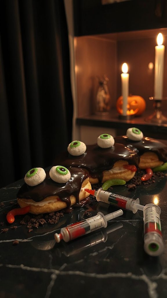 creepy monster eye eclairs