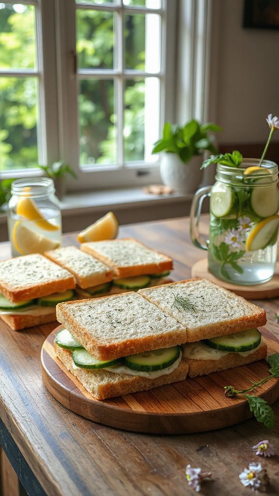 crisp cucumber cream sandwiches