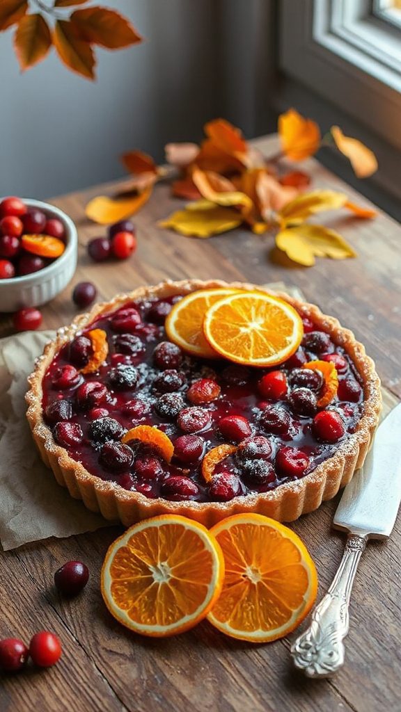 crisp tart with cranberries