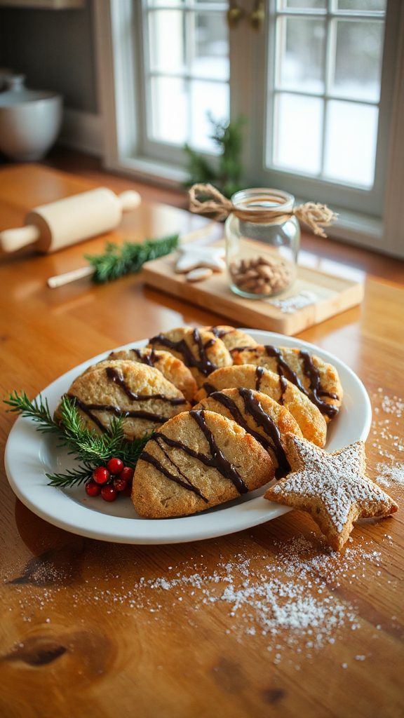 crispy almond chocolate biscotti