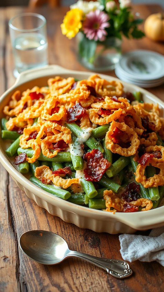 crispy bacon green bean casserole