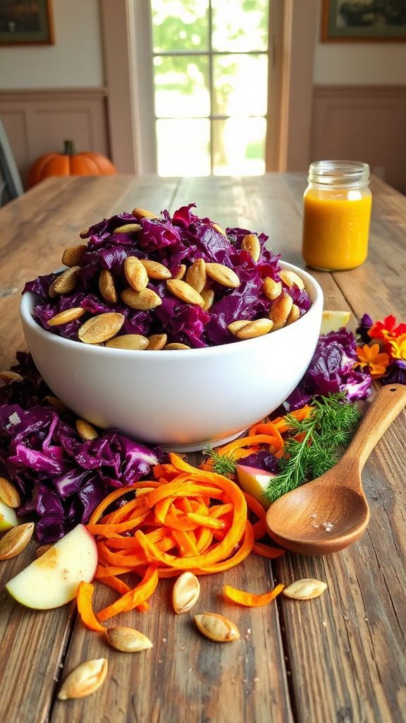 crispy cabbage pumpkin seed salad