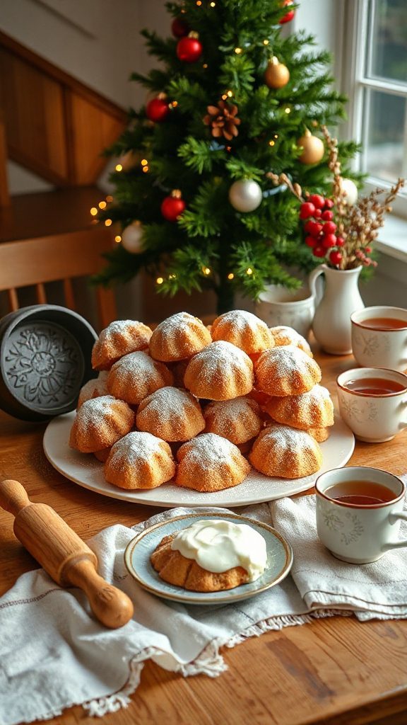 crispy christmas pastry cones