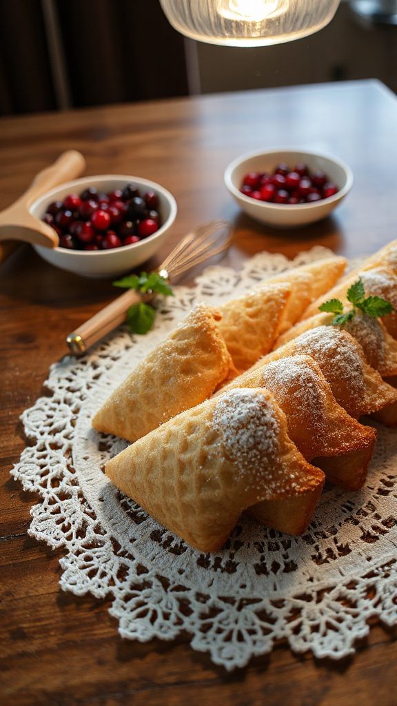 crispy cone shaped christmas cookies