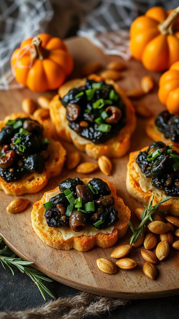 crispy crostini with tapenade