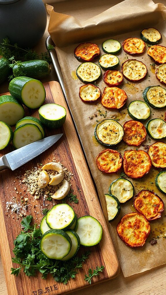 crispy garlic herb zucchini chips