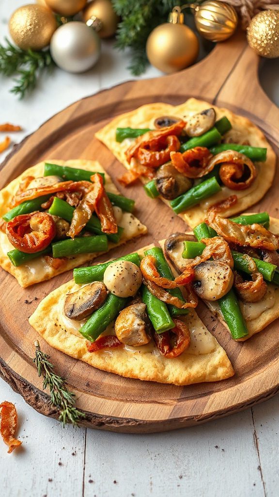 crispy green bean flatbread